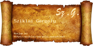 Sziklai Gergely névjegykártya